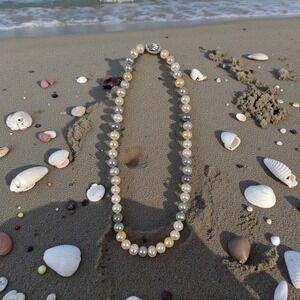 Honora 20" multi-colored pearl necklace with a sterling silver clasp 7-10mm